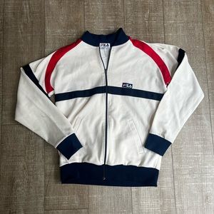 Vintage Fila 1980s White Track Jacket